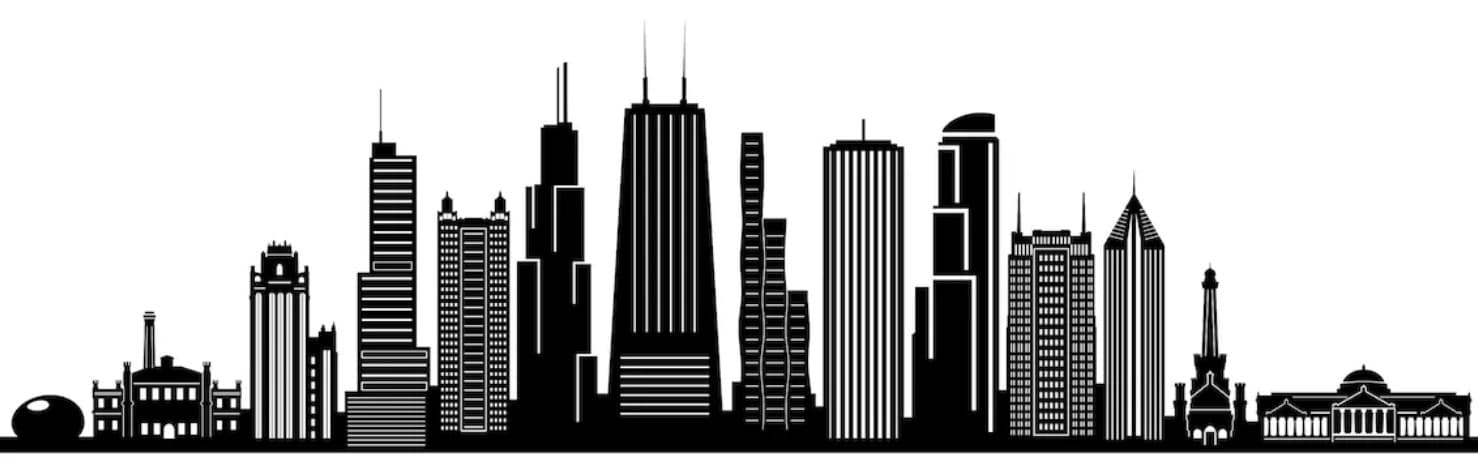 Chicago skyline graphic
